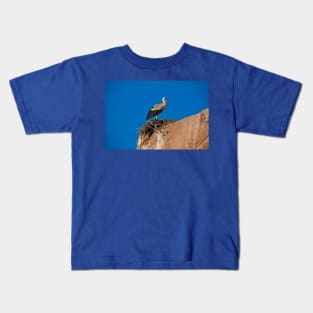 Morocco. Marrakech. Stork on the old wall of Medina. Kids T-Shirt